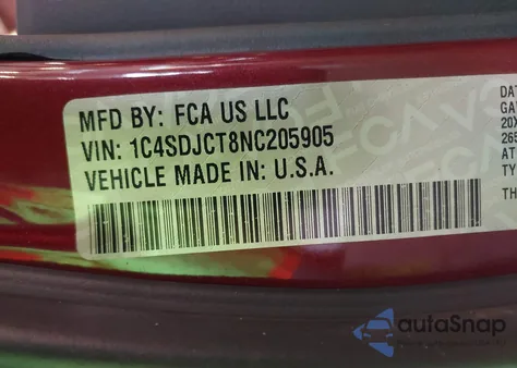 2022 Dodge Durango R/T Plus Awd z USA, uszkodzony, nr VIN 1C4SDJCT8NC205905